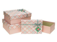 Pudełko prostokątne z kokardą 3szt różowy ROZETTE. Wydawca: ROZETTE. SmakLiter.pl Opakowanie Pudełko prostokątne z kokardą 3szt różowy ROZETTE