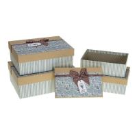 Opakowanie Pudełko prostokątne z kokardą 4szt paski ROZETTE