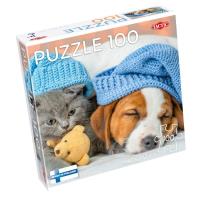 Opakowanie Puzzle 100 el. Słodki kiciuś i śpiący piesek