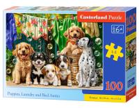 Opakowanie Puzzle 100 Puppies, Laundry and Bird Antics CASTOR