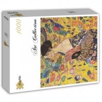 Puzzle 1000 Kobieta z wachlarzem, Gustav Klimt. Wydawca: Grafika. SmakLiter.pl Opakowanie Puzzle 1000 Kobieta z wachlarzem, Gustav Klimt