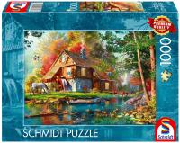 Puzzle 1000 PQ Młyn wodny piękną jesienią 113688. Wydawca: Schmidt Spiele Puzzle. SmakLiter.pl Opakowanie Puzzle 1000 PQ Młyn wodny piękną jesienią 113688