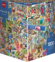 Opakowanie Puzzle 1000 Zwierzęta na siłowni (Puzzle+plakat)