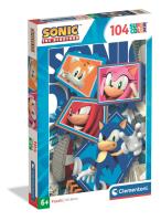 PUZZLE 104 EL SUPER KOLOR Sonic. Wydawca: Clementoni. SmakLiter.pl Opakowanie PUZZLE 104 EL SUPER KOLOR Sonic