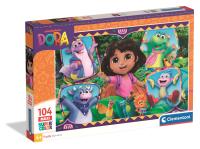 Puzzle 104 Maxi Super kolor Dora 25077. Wydawca: Clementoni. SmakLiter.pl Opakowanie Puzzle 104 Maxi Super kolor Dora 25077