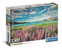 PUZZLE 1500 EL COMPACT  Lupins at Lake Tekapo. Wydawca: Clementoni. SmakLiter.pl Opakowanie PUZZLE 1500 EL COMPACT  Lupins at Lake Tekapo