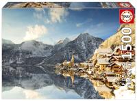 Puzzle 1500 Hallstatt zimą Austria. Wydawca: Educa. SmakLiter.pl Opakowanie Puzzle 1500 Hallstatt zimą Austria