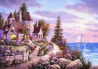 Puzzle 1500 Zamek nad mrozem, Dennis Lewan. Wydawca: Grafika. SmakLiter.pl Opakowanie Puzzle 1500 Zamek nad mrozem, Dennis Lewan