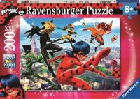 Opakowanie Puzzle 200 Miraculum. Biedronka i Czarny Kot XXL