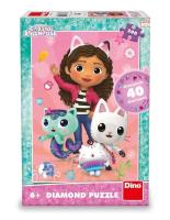 Puzzle 200 z diamencikami, Koci Domek Gabi. Wydawca: Dino Toys. SmakLiter.pl Opakowanie Puzzle 200 z diamencikami, Koci Domek Gabi