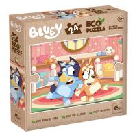 Puzzle 24 Bluey Eko dwustronne. Wydawca: Lisciani. SmakLiter.pl Opakowanie Puzzle 24 Bluey Eko dwustronne