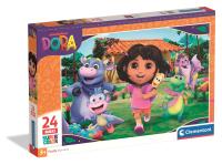 Puzzle 24 Maxi Super kolor Dora 24826. Wydawca: Clementoni. SmakLiter.pl Opakowanie Puzzle 24 Maxi Super kolor Dora 24826