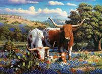 Puzzle 2D: Krowy długorogie 500el. Wydawca: Ravensburger. SmakLiter.pl Opakowanie Puzzle 2D: Krowy długorogie 500el