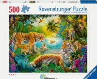 Puzzle 2D: Rodzina Tygrysów 500el. Wydawca: Ravensburger. SmakLiter.pl Opakowanie Puzzle 2D: Rodzina Tygrysów 500el