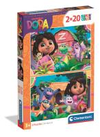 Puzzle 2x20 Super kolor Dora 24827. Wydawca: Clementoni. SmakLiter.pl Opakowanie Puzzle 2x20 Super kolor Dora 24827