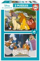 Puzzle 2x48 Król Lew Zakochany kundel. Wydawca: Educa. SmakLiter.pl Opakowanie Puzzle 2x48 Król Lew Zakochany kundel