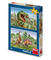 Puzzle 2x48 Walczące Dinozaury. Wydawca: Dino Toys. SmakLiter.pl Opakowanie Puzzle 2x48 Walczące Dinozaury