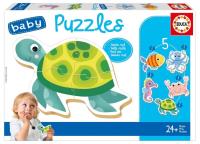 Puzzle 3-5 Morskie stworzenia. Wydawca: Educa. SmakLiter.pl Opakowanie Puzzle 3-5 Morskie stworzenia