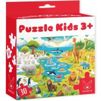 Puzzle 30 Kids Dzikie Zwierzęta 3+. Wydawca: Kangur. SmakLiter.pl Opakowanie Puzzle 30 Kids Dzikie Zwierzęta 3+
