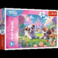 Puzzle 30 Miłe Trefliki TREFL. Wydawca: Trefl. SmakLiter.pl Opakowanie Puzzle 30 Miłe Trefliki TREFL