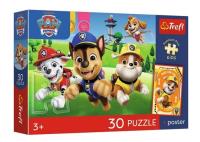 Opakowanie Puzzle 30 Psi Patrol Psiaki w drodze+plakat TREFL