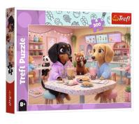 Opakowanie Puzzle 300 jamniki w kawiarni TREFL
