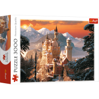 Okładka książki Puzzle 3000 Zimowy Zamek Neuschanstein TREFL