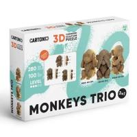 Opakowanie Puzzle 3D z kartonu Trio Małpki