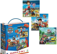 Puzzle 3w1 Psi Patrol Ready to work. Wydawca: Dodo. SmakLiter.pl Opakowanie Puzzle 3w1 Psi Patrol Ready to work