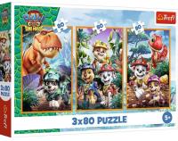 Opakowanie Puzzle 3x80 Bohaterowie dinozaurów TREFL