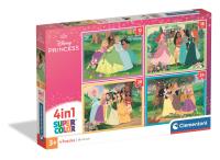 PUZZLE 4 w 1 SUPER KOLOR Disney Princess. Wydawca: Clementoni. SmakLiter.pl Opakowanie PUZZLE 4 w 1 SUPER KOLOR Disney Princess