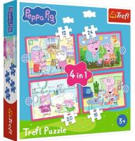 Puzzle 4w1 Peppa uwielbia przygody TREFL. Wydawca: Trefl. SmakLiter.pl Opakowanie Puzzle 4w1 Peppa uwielbia przygody TREFL