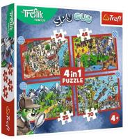 Opakowanie Puzzle 4w1 Podróże Treflików TREFL