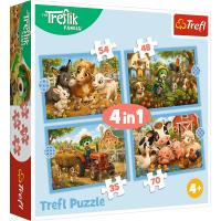 Opakowanie Puzzle 4w1 Rodzina Treflików Rodzinny spacer TREFL