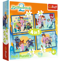 Opakowanie Puzzle 4w1 Zootopia pełna przygód TREFL