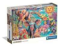 PUZZLE 500 EL COMPACT Elephants' Carnival. Wydawca: Clementoni. SmakLiter.pl Opakowanie PUZZLE 500 EL COMPACT Elephants' Carnival
