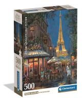 PUZZLE 500 EL COMPACT Night at the Eiffel Cafe. Wydawca: Clementoni. SmakLiter.pl Opakowanie PUZZLE 500 EL COMPACT Night at the Eiffel Cafe