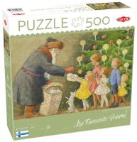 Puzzle 500 el. The Christmas Tree is Decorated. Wydawca: Tactic. SmakLiter.pl Opakowanie Puzzle 500 el. The Christmas Tree is Decorated