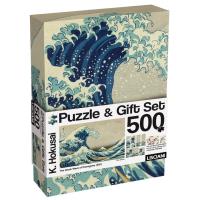 Opakowanie Puzzle 500 Hokusai Fala + zestaw podarunkowy