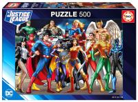 Puzzle 500 Liga Sprawiedliwości 112827. Wydawca: Educa. SmakLiter.pl Opakowanie Puzzle 500 Liga Sprawiedliwości 112827