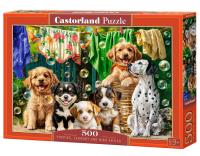 Puzzle 500 Puppies, Laundry and Bird Antics CASTOR. Wydawca: Castorland. SmakLiter.pl Opakowanie Puzzle 500 Puppies, Laundry and Bird Antics CASTOR