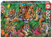 Puzzle 500 Tygrysy w dżungli 112783. Wydawca: Educa. SmakLiter.pl Opakowanie Puzzle 500 Tygrysy w dżungli 112783