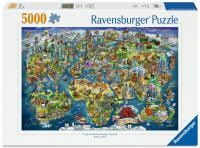 Opakowanie Puzzle 5000 Illustrated World Map