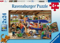 Puzzle dla dzieci 2D: Mechanicy w akcji 2x24el. Wydawca: Ravensburger. SmakLiter.pl Opakowanie Puzzle dla dzieci 2D: Mechanicy w akcji 2x24el