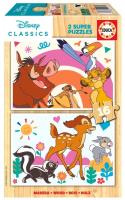 Puzzle drewniane 2x16 Król Lew Bambi. Wydawca: Educa. SmakLiter.pl Opakowanie Puzzle drewniane 2x16 Król Lew Bambi