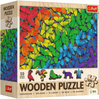 Puzzle drewniane 500+1 Tęczowe motyle TREFL. Wydawca: Trefl. SmakLiter.pl Opakowanie Puzzle drewniane 500+1 Tęczowe motyle TREFL