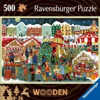 Puzzle drewniane 500 Jarmark świąteczny. Wydawca: Ravensburger. SmakLiter.pl Opakowanie Puzzle drewniane 500 Jarmark świąteczny