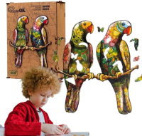 Opakowanie Puzzle drewniane eko 120 Papużki faliste A3