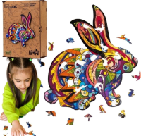 Opakowanie Puzzle drewniane eko 121 Puszysty królik A3