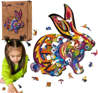 Opakowanie Puzzle drewniane eko 60 Puszysty królik A4